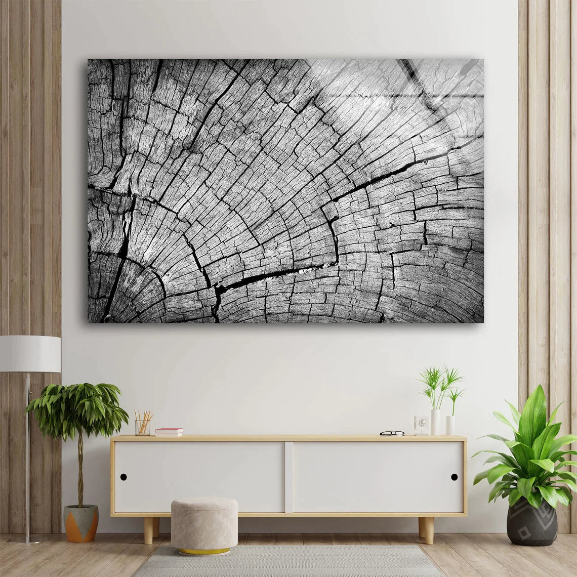 Wood B&W Closeup View UV Direct Aluminum Print Australian Made Quality