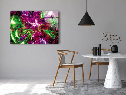 Pink & Green Abstract UV Direct Aluminum Print Australian Made Quality