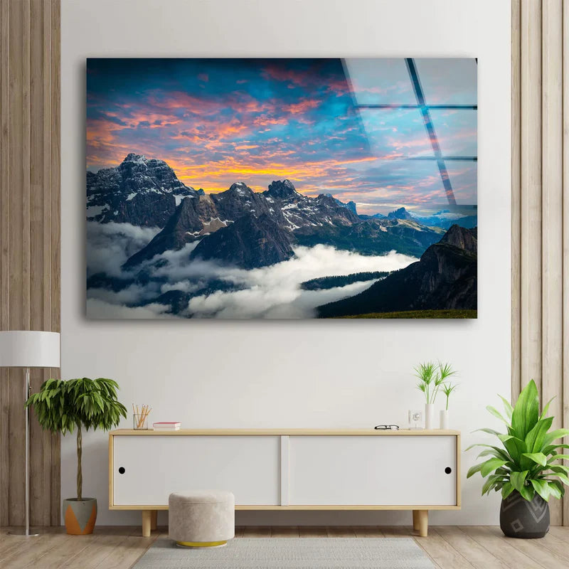 Mountain Sunset Scenery UV Direct Aluminum Print Australian Made Quality