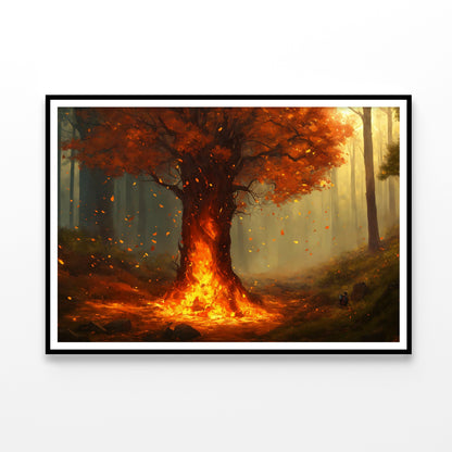 Autumn Tree in the Forest Home Decor Premium Quality Poster Print Choose Your Sizes