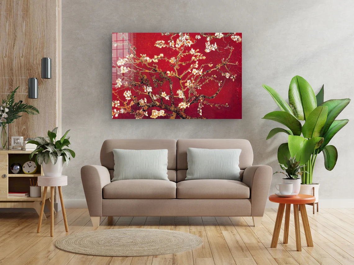 Van Gogh Red Blooming UV Direct Aluminum Print Australian Made Quality