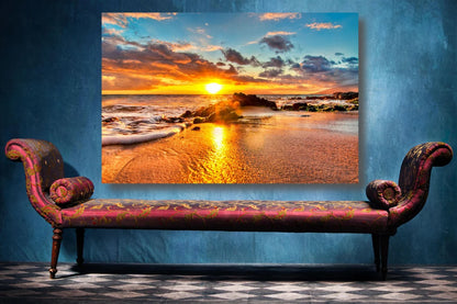 Maui Ocean Beach Sunset UV Direct Aluminum Print Australian Made Quality