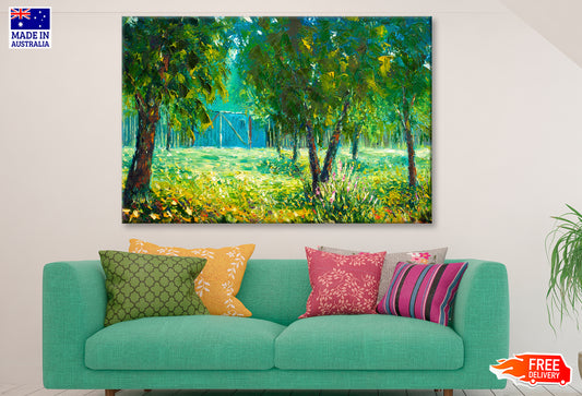 Landscape Green Trees Garden Oil Painting Wall Art Limited Edition High Quality Print