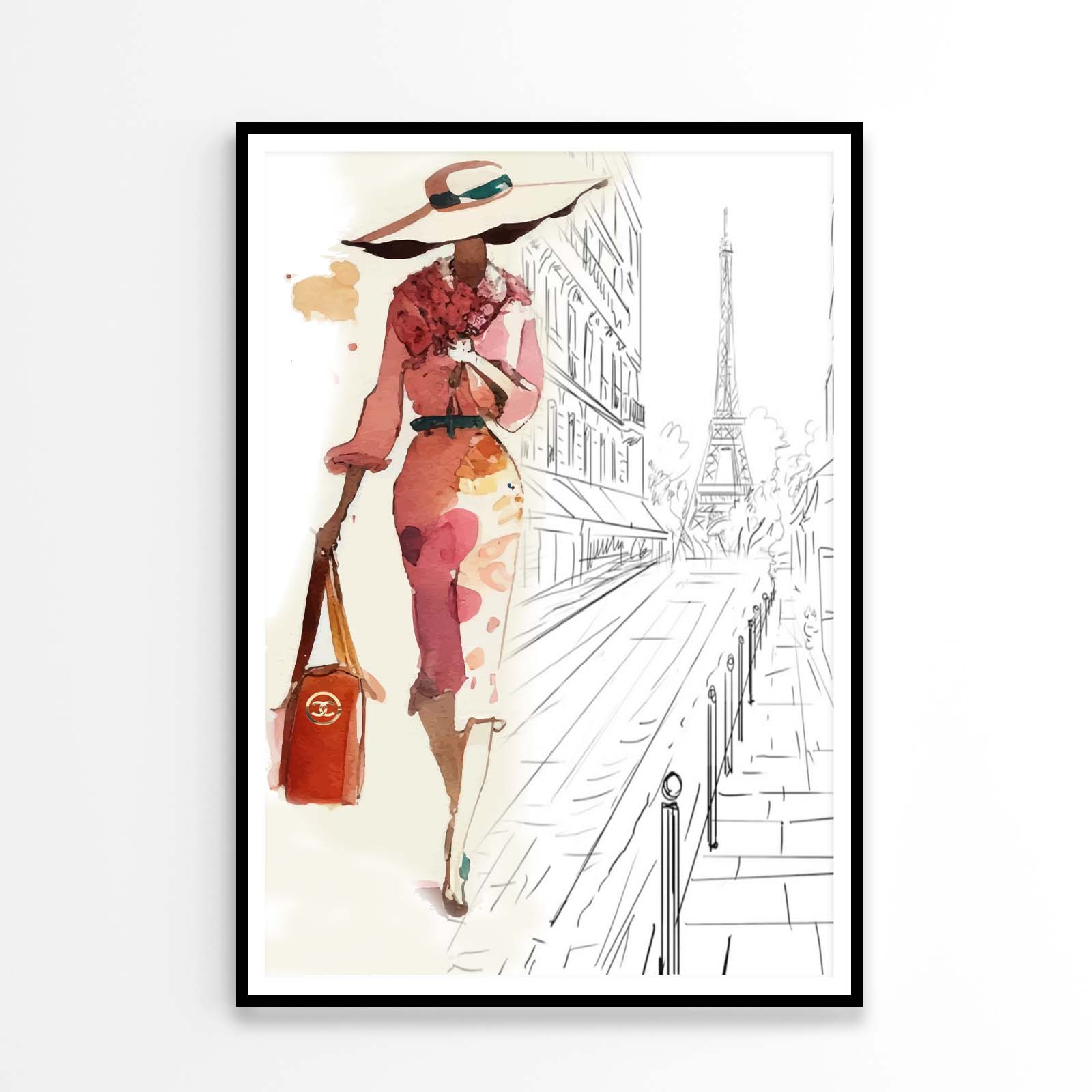 Fashion Girl with Red Bag Design Home Decor Premium Quality Poster Print Choose Your Sizes