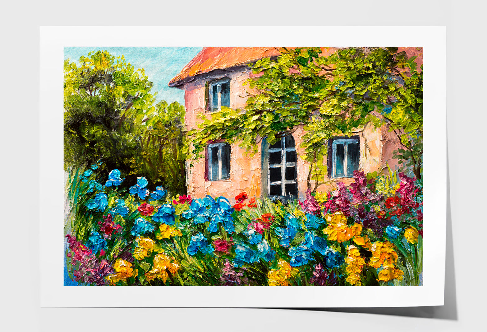 House In The Flower Garden Oil Painting Wall Art Limited Edition High Quality Print Unframed Roll Canvas None