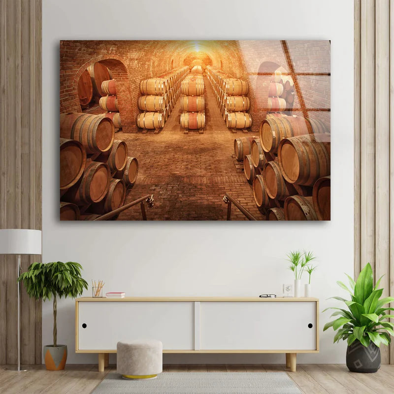 Wine Barrels UV Direct Aluminum Print Australian Made Quality