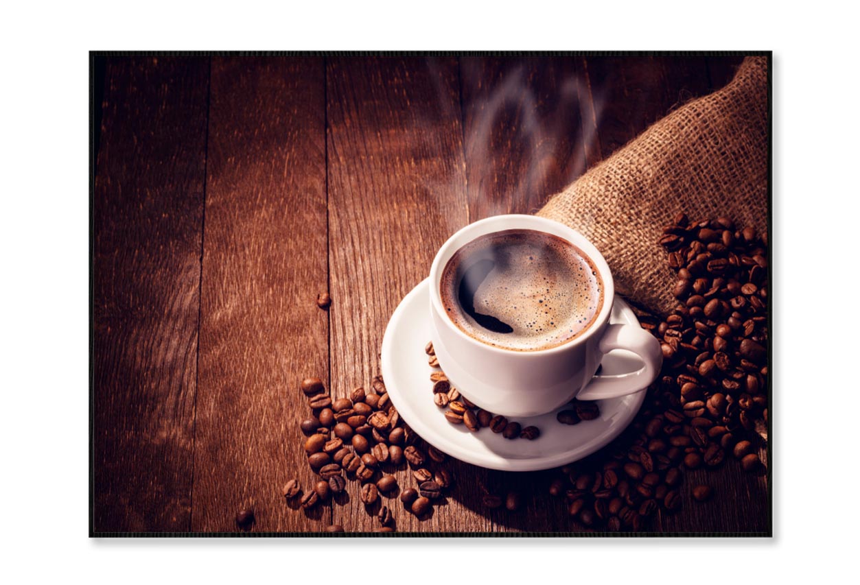 Cup Of Coffee with Steam Rising Out of It Home Decor Premium Quality Poster Print Choose Your Sizes