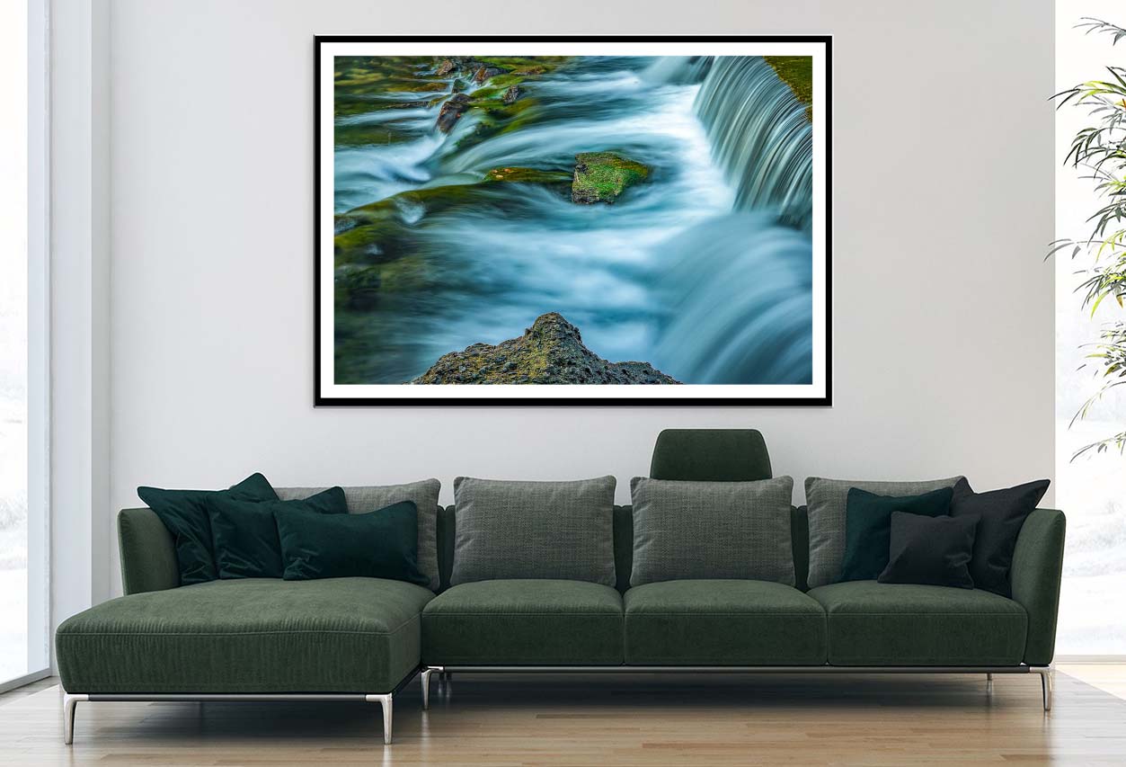 Flowing Water in Stream in Shuangliu National Forest Home Decor Premium Quality Poster Print Choose Your Sizes