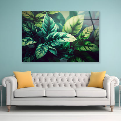 Pattern Featuring Leaves Acrylic Glass Print Tempered Glass Wall Art 100% Made in Australia Ready to Hang