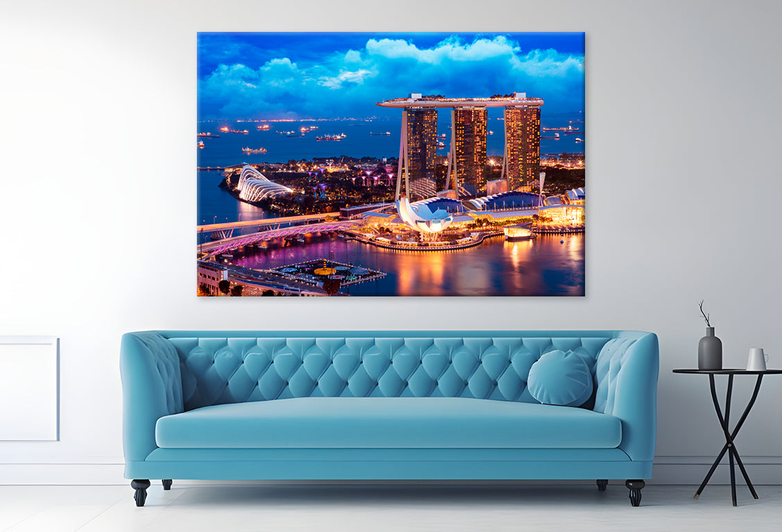 Singapore Cityscape at Marina Bay  Wall Art Decor 100% Australian Made
