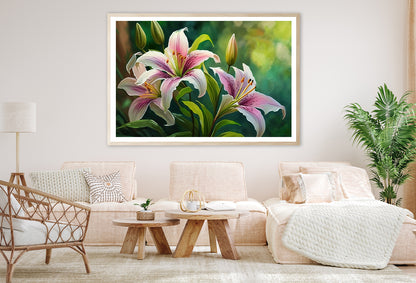 Bright Pink Lilies Blooming Home Decor Premium Quality Poster Print Choose Your Sizes