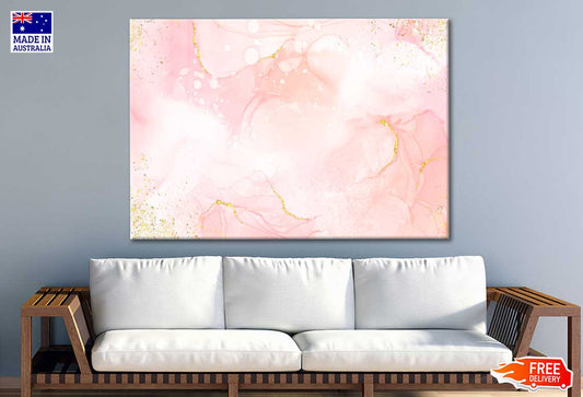 Pink And Gold Marble Abstract Print 100% Australian Made