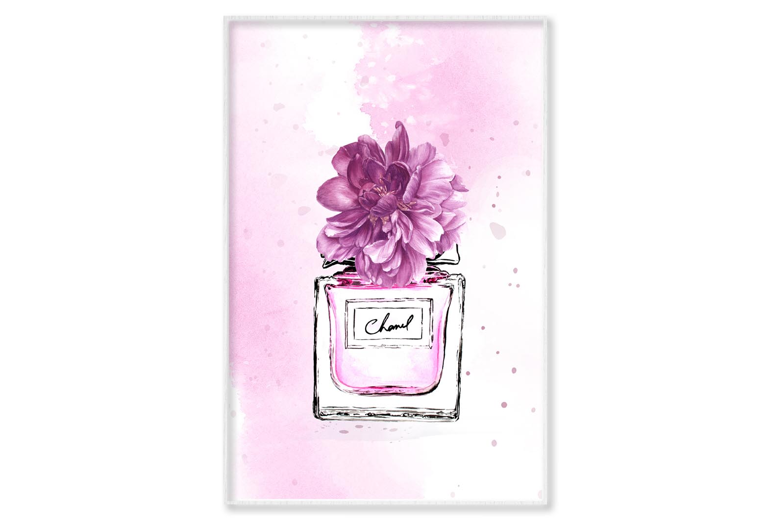 Purple Shaded Perfume with Flowers Wall Art Limited Edition High Quality Print Canvas Box Framed White