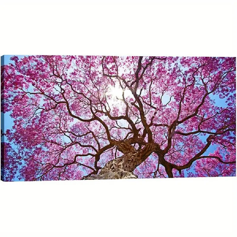 Modern Floral Tree Spring Pink Flowers Wall Art canvas office home room framed 120x60cm