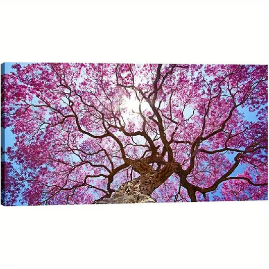 Modern Floral Tree Spring Pink Flowers Wall Art canvas office home room framed 120x60cm