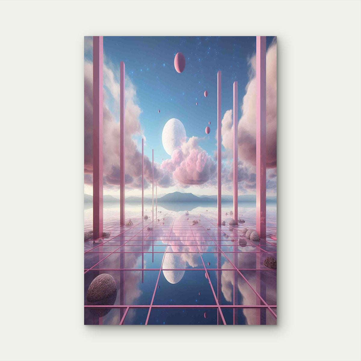 Beautiful Geometric Shapes 40x60cm Metal Print Ready to Hang