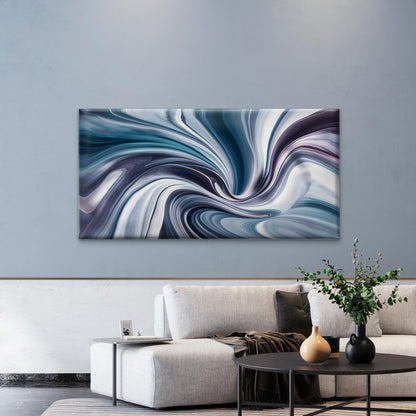 Blue White Abstract Background Wall Art Canvas Office Home Room Framed 120x60cm