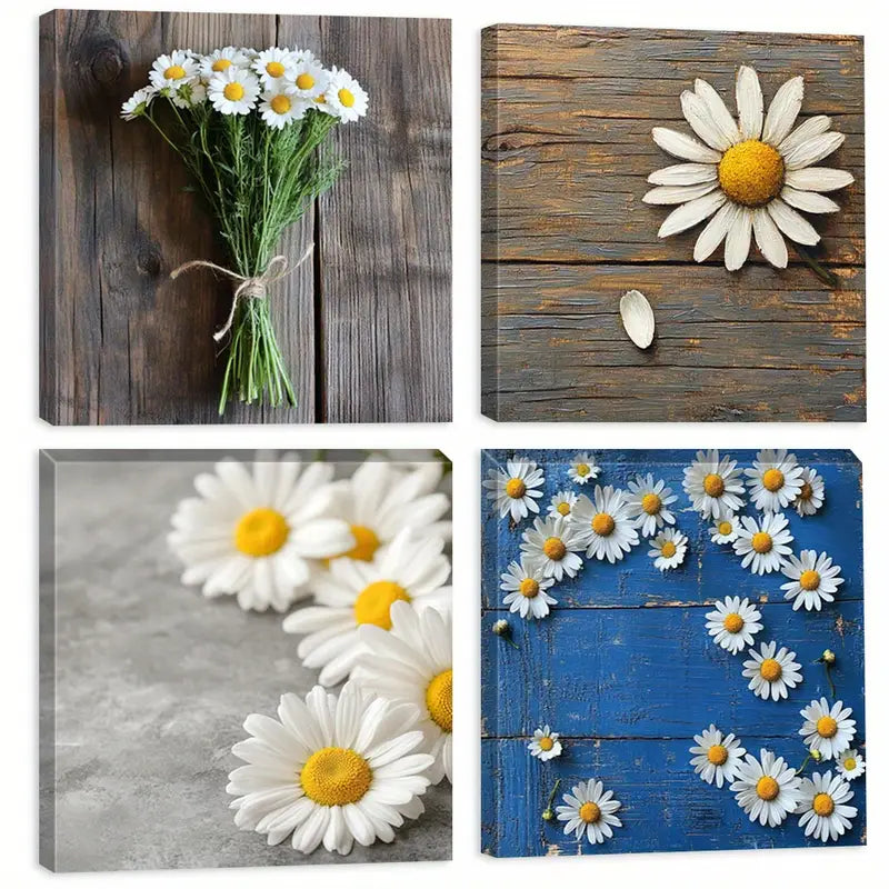 4pcs Magnolia Flower Canvas Print Wall Art Canvas Framed