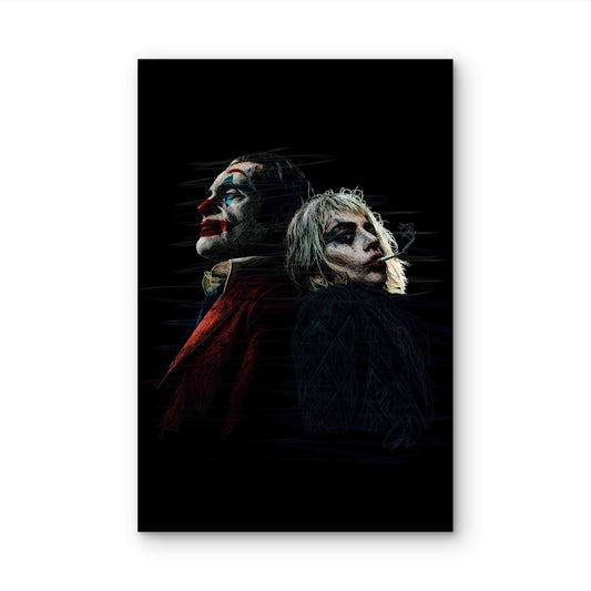 Moody Gritty Smudged Clown Sketch 0x90cm Metal Print Ready to Hang