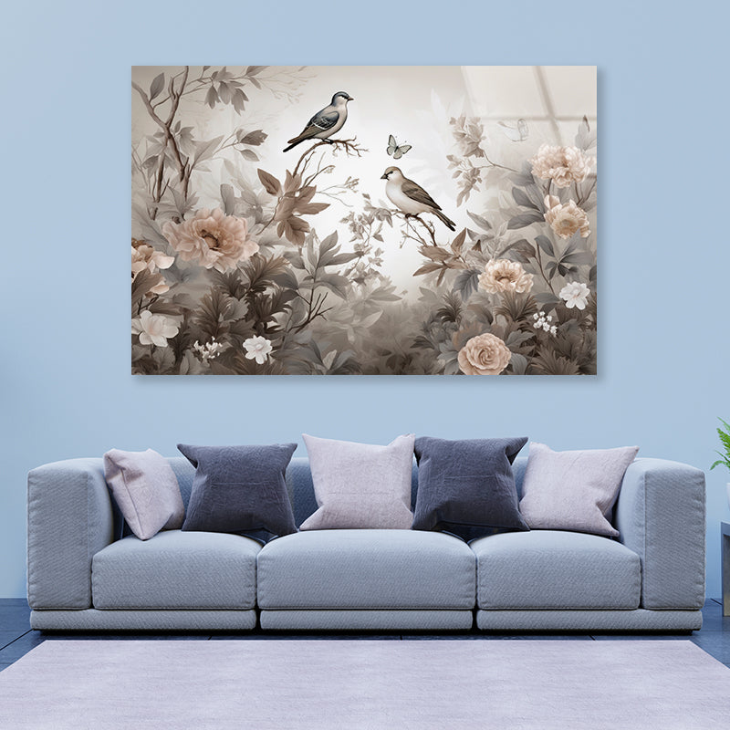 Birds Perched On a Tree Acrylic Glass Print Tempered Glass Wall Art 100% Made in Australia Ready to Hang