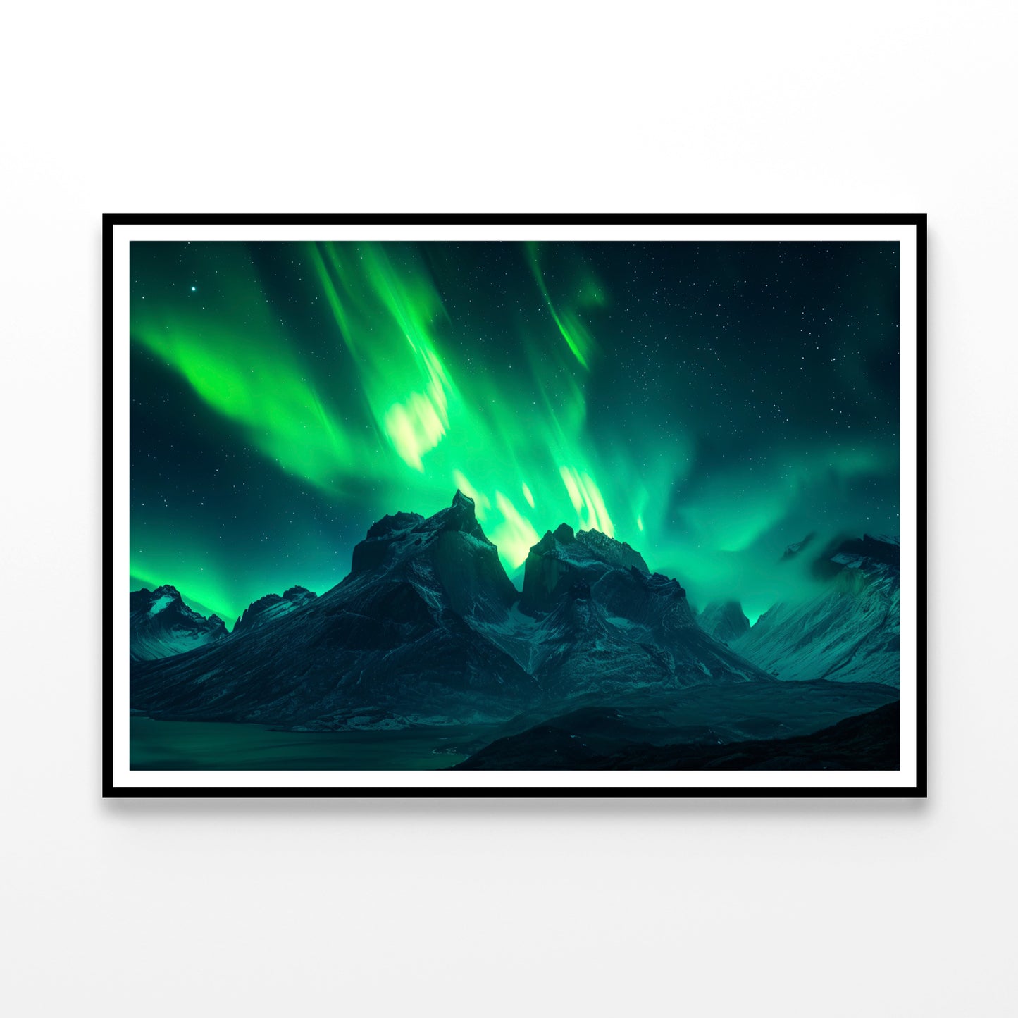 Green Northern Lights over the Mountains Home Decor Premium Quality Poster Print Choose Your Sizes