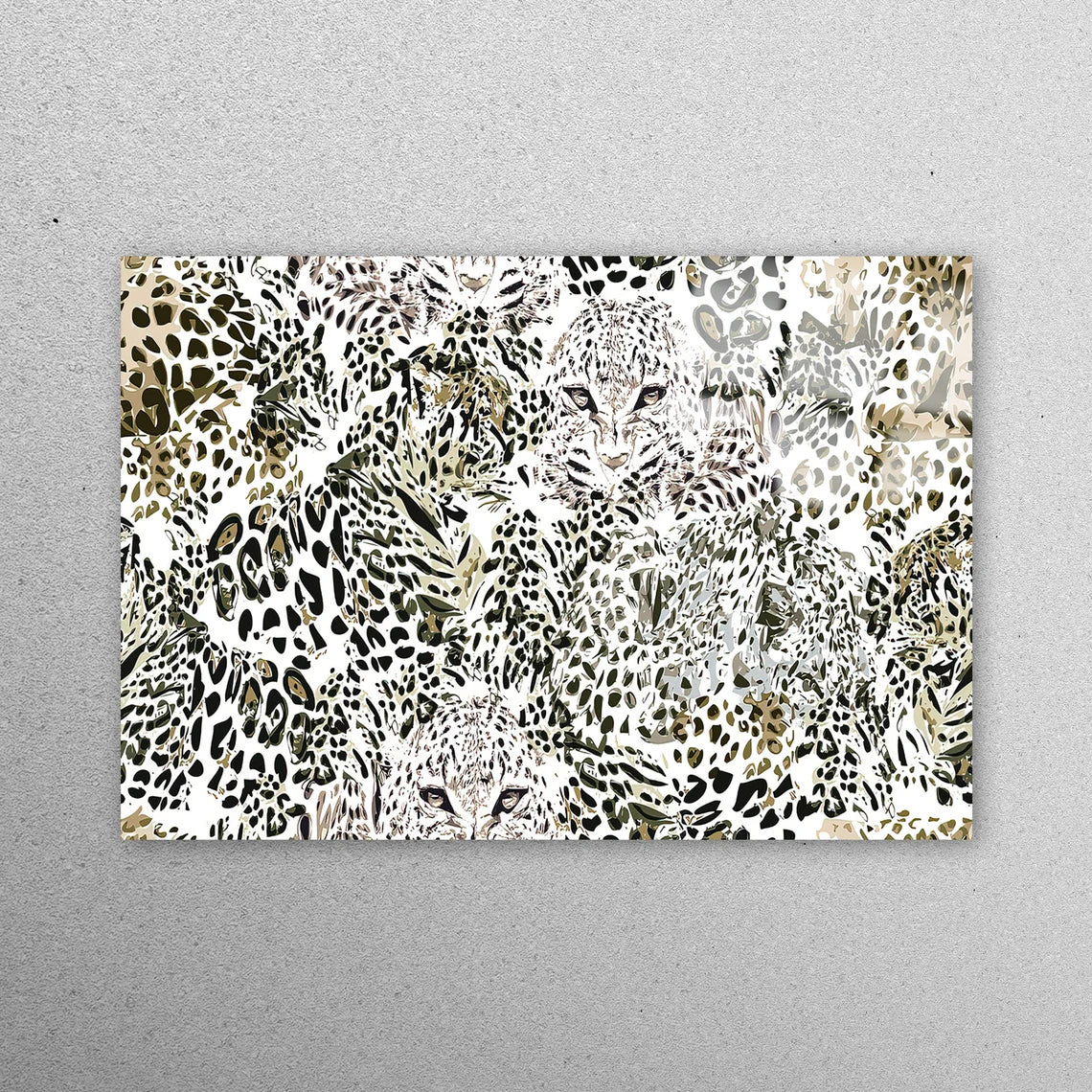 Graphic Leopard Wall Art Acrylic Glass Print Tempered Glass Wall Art 100% Made in Australia Ready to Hang