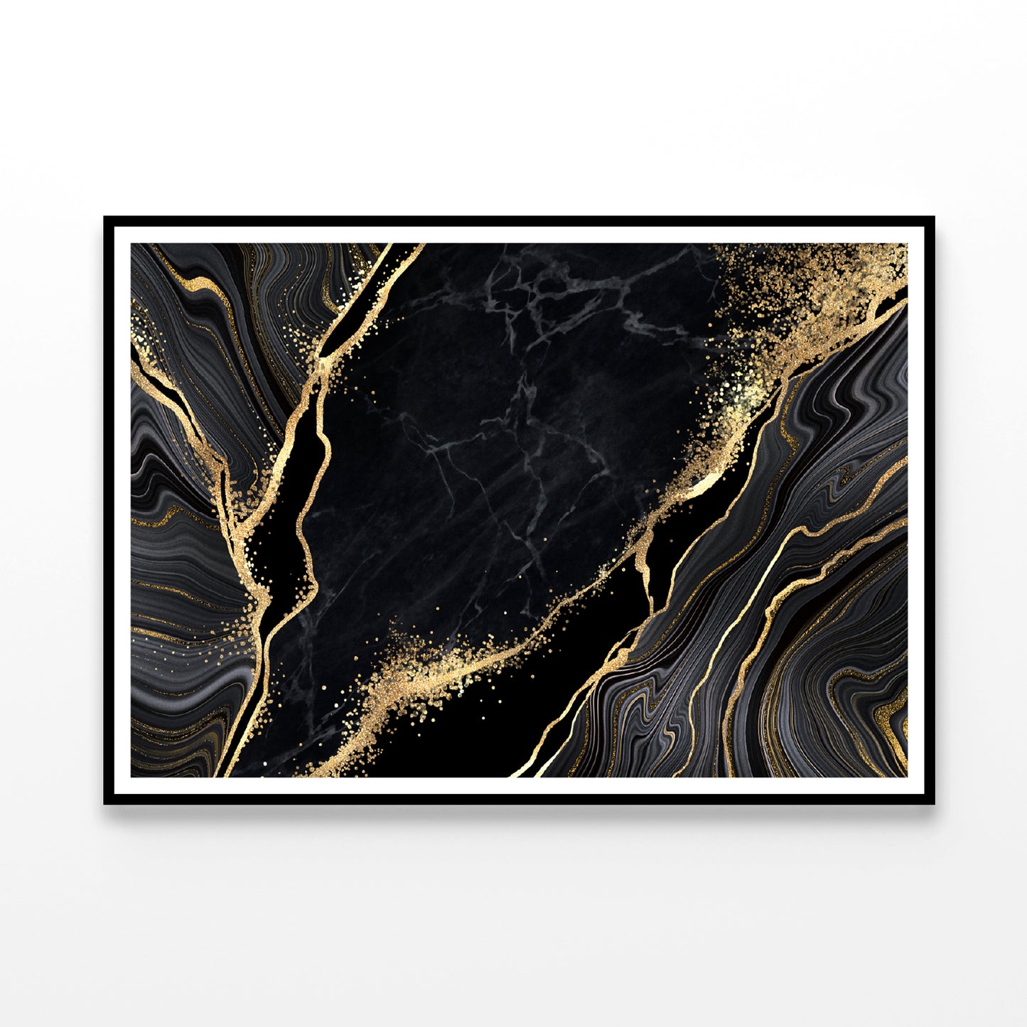 Luxury Black and Gold Wall Art Home Decor Premium Quality Poster Print Choose Your Sizes