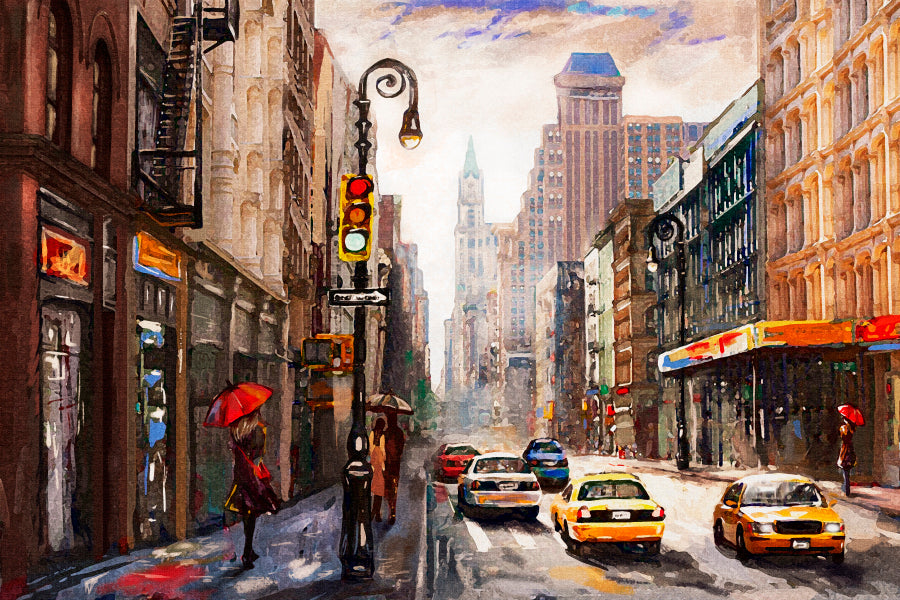 Street View Of New York Wall Art Decor 100% Australian Made