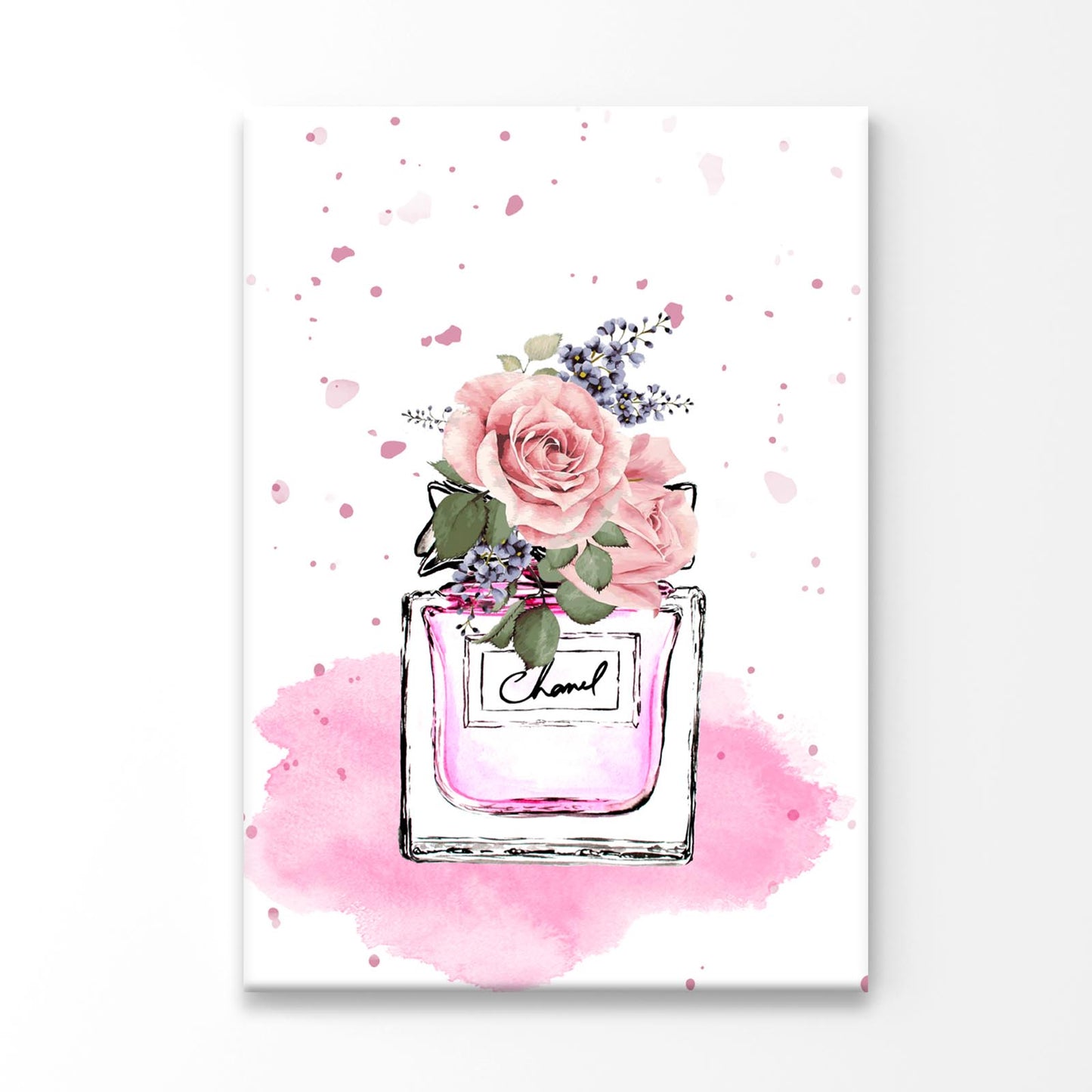 Pink Colored Flower Perfume 3D Design Acrylic Glass Print Tempered Glass Wall Art 100% Made in Australia Ready to Hang