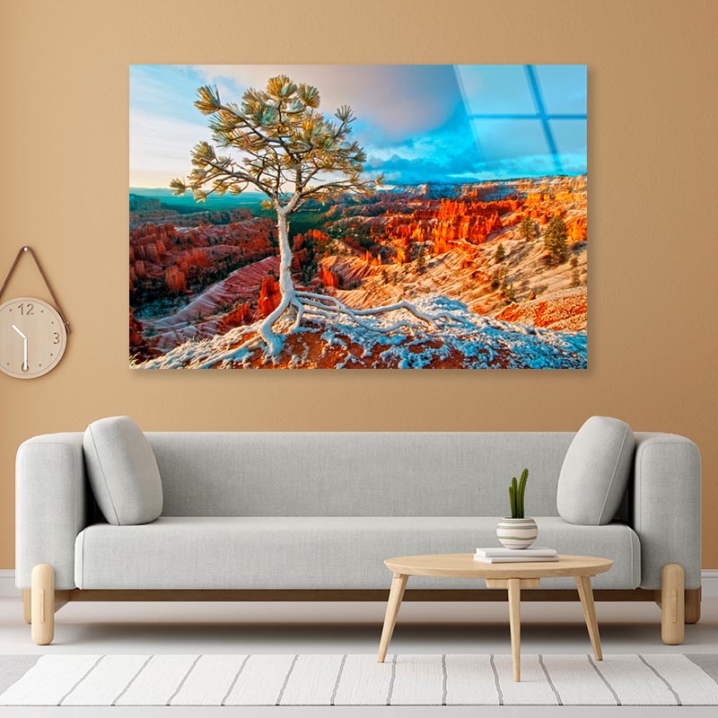 Snow Storm in Bryce Acrylic Glass Print Tempered Glass Wall Art 100% Made in Australia Ready to Hang