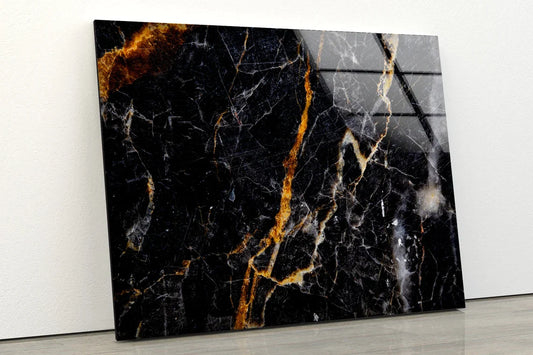 Gold Black Grey Marble UV Direct Aluminum Print Australian Made Quality