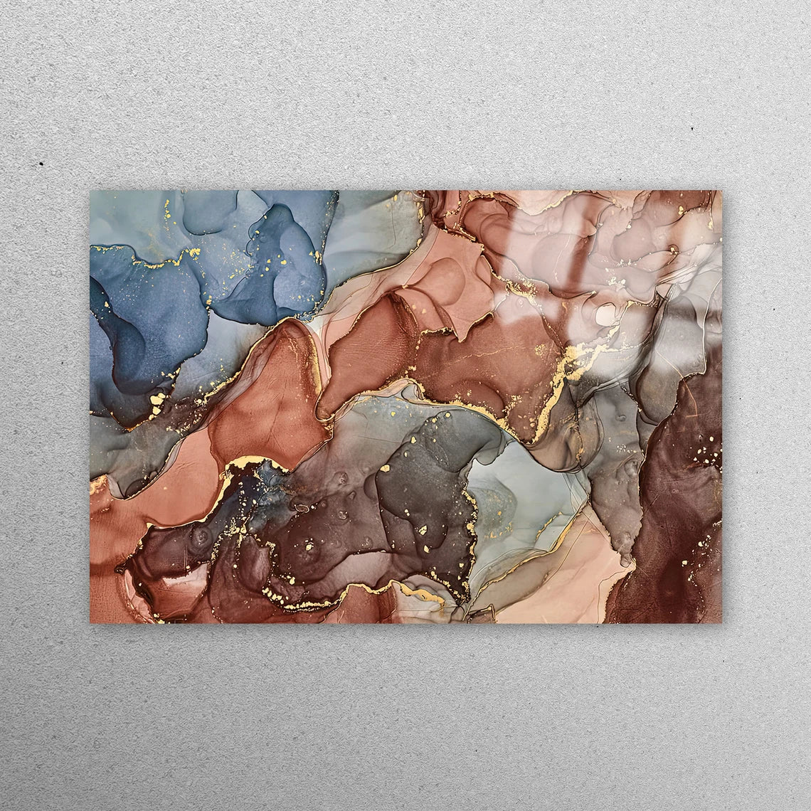 Brown & Gray Marble Acrylic Glass Print Tempered Glass Wall Art 100% Made in Australia Ready to Hang