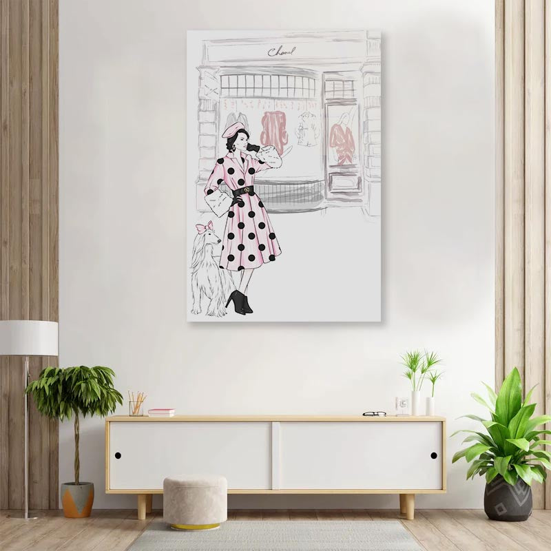 Lady With Her Dog 3D Design Acrylic Glass Print Tempered Glass Wall Art 100% Made in Australia Ready to Hang