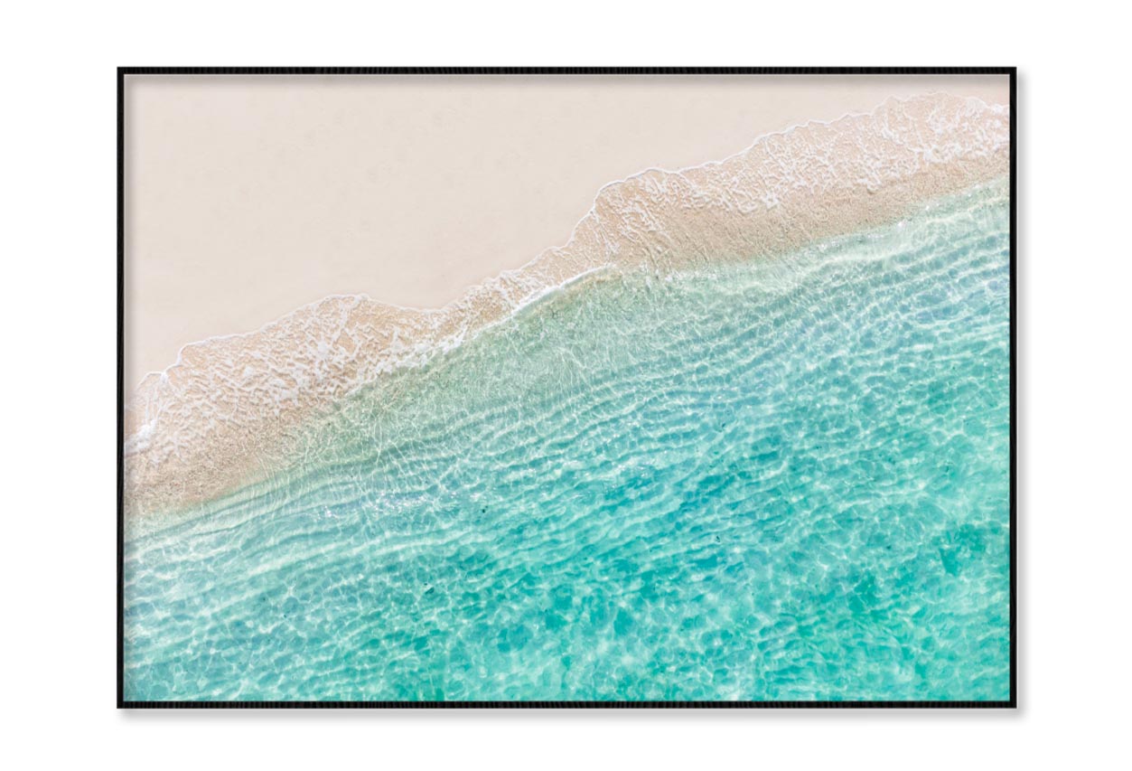 White Sand Beach with Wave Home Decor Premium Quality Poster Print Choose Your Sizes