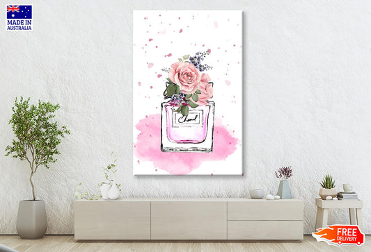 Pink Colored Flower Perfume Wall Art Limited Edition High Quality Print