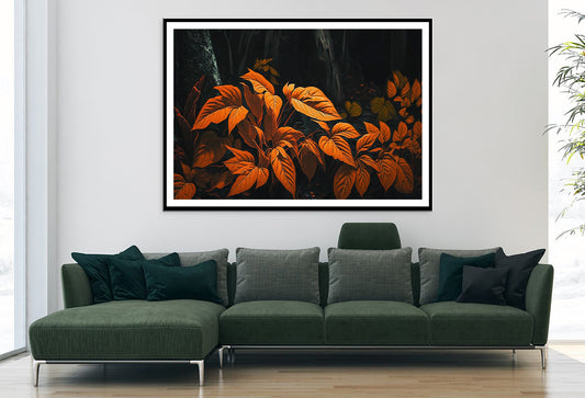 Orange Leaves Of Woodland Plants Home Decor Premium Quality Poster Print Choose Your Sizes