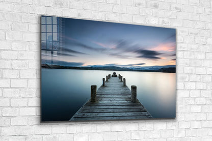 Wooden Pier & Lake UV Direct Aluminum Print Australian Made Quality