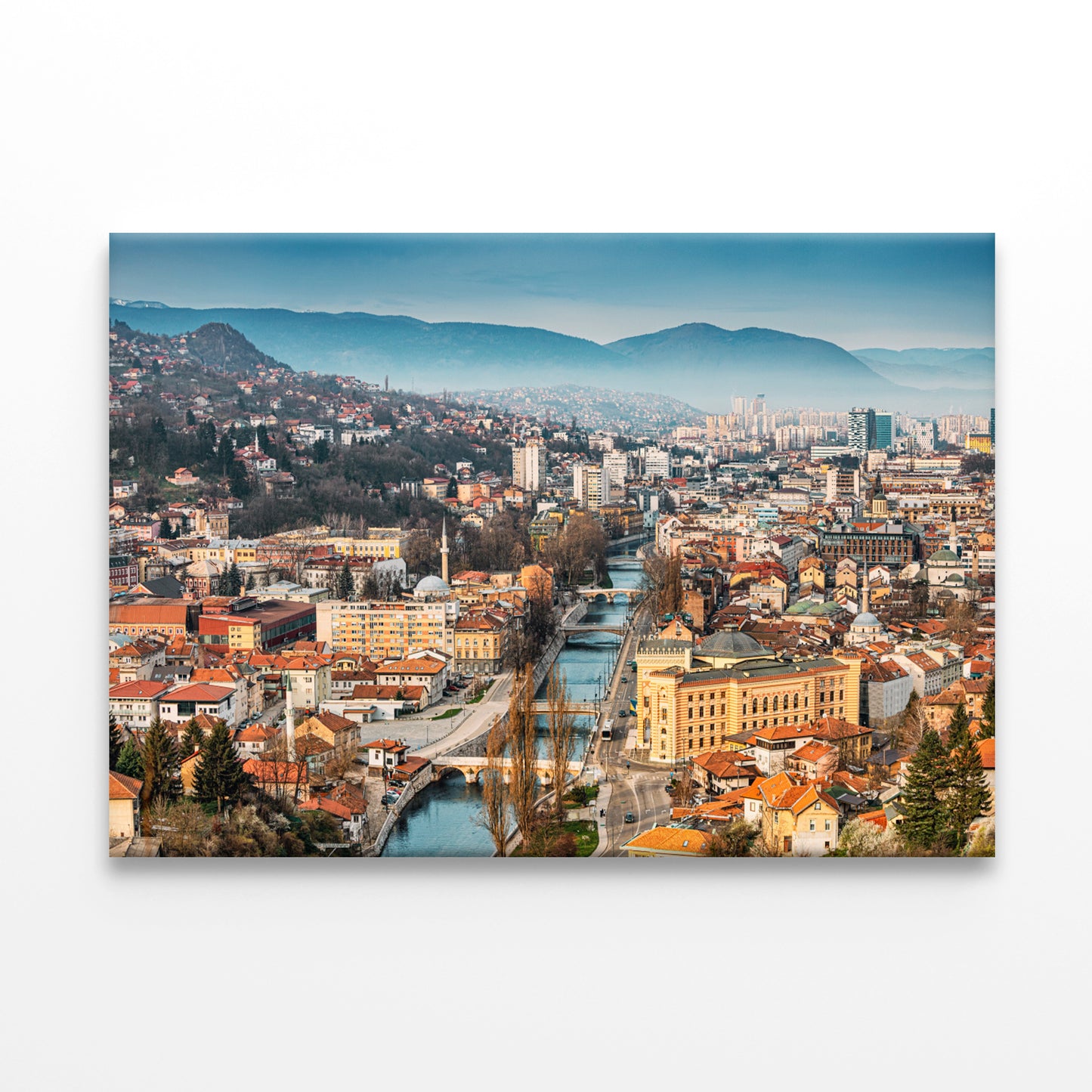 Evening Falls City Glow Miljacka Wall Art Decor 100% Australian Made