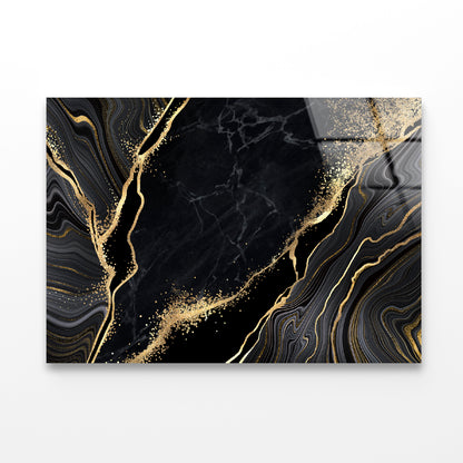 Luxury Black and Gold Wall Art Acrylic Glass Print Tempered Glass Wall Art 100% Made in Australia Ready to Hang