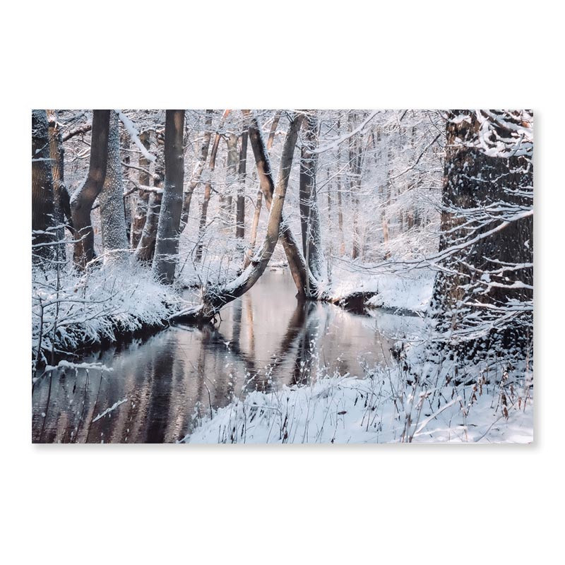 Beautiful Winter Landscape with The River Acrylic Glass Print Tempered Glass Wall Art 100% Made in Australia Ready to Hang