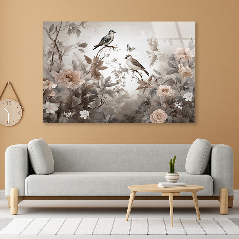 Birds Perched On a Tree Acrylic Glass Print Tempered Glass Wall Art 100% Made in Australia Ready to Hang