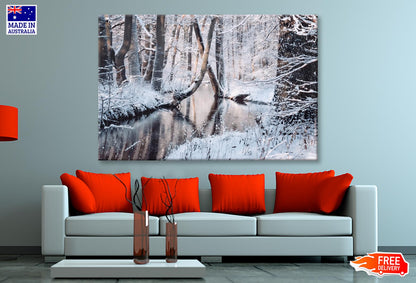 Beautiful Winter Landscape with The River Wall Art Decor 100% Australian Made