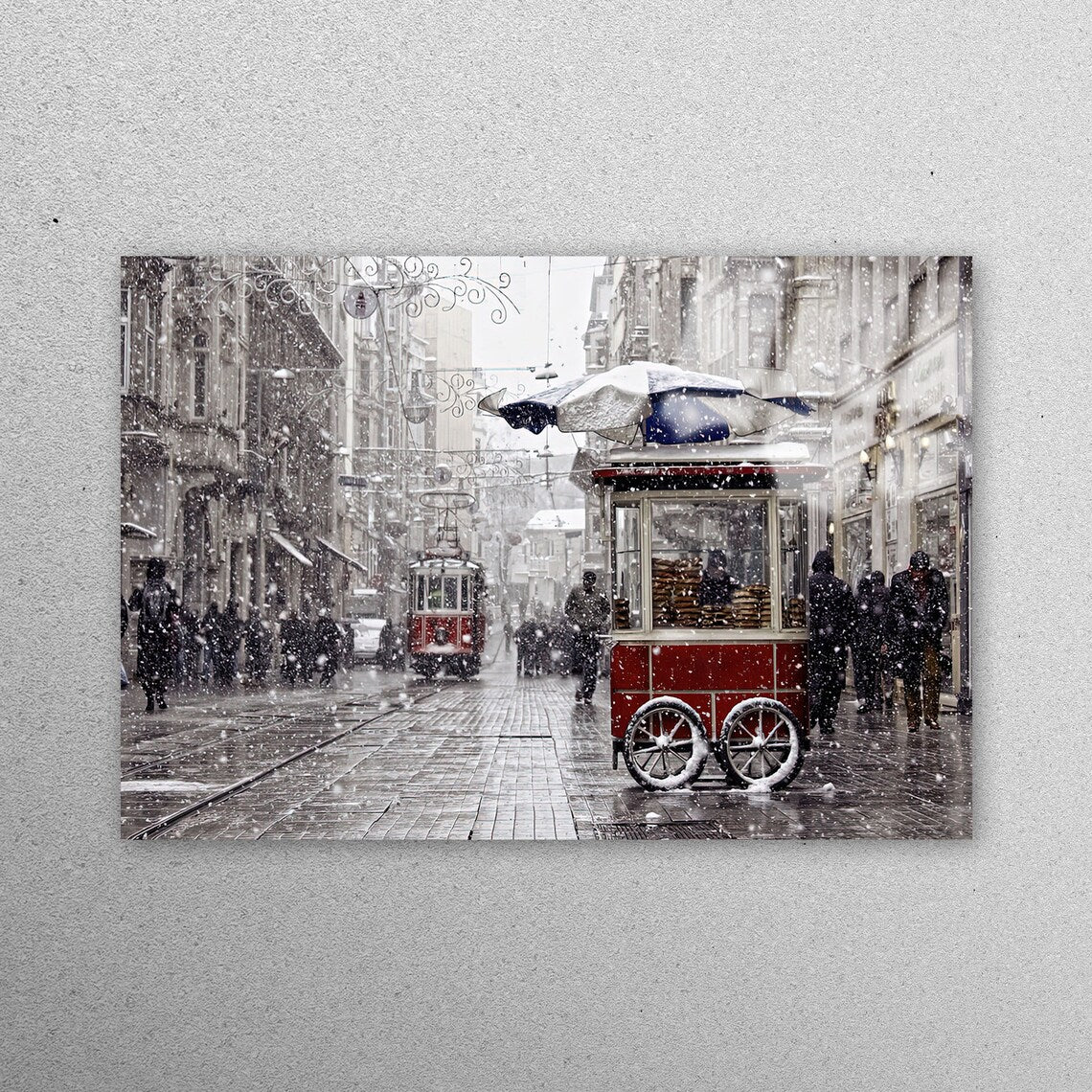 Red Tram Istanbul Street Acrylic Glass Print Tempered Glass Wall Art 100% Made in Australia Ready to Hang