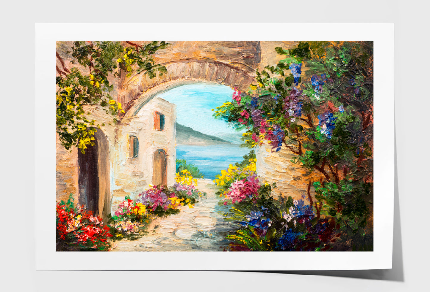 House Near The Sea Painting Limited Edition High Quality Print Unframed Roll Canvas None