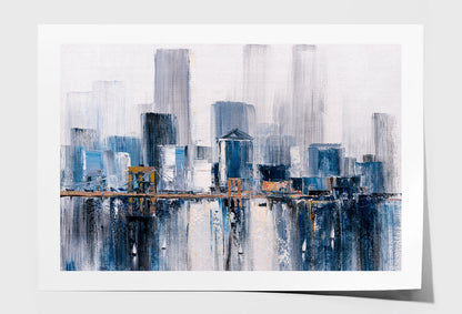 Brooklyn Bridge in New York Abstract Oil Painting Wall Art Limited Edition High Quality Print Unframed Roll Canvas None