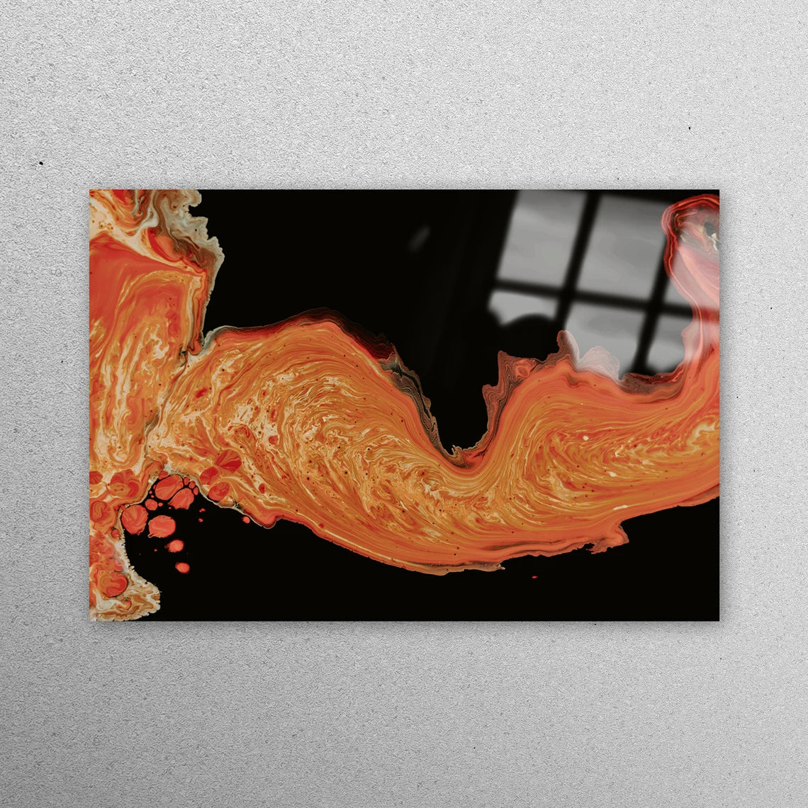 Luxury Orange Wall Art Acrylic Glass Print Tempered Glass Wall Art 100% Made in Australia Ready to Hang