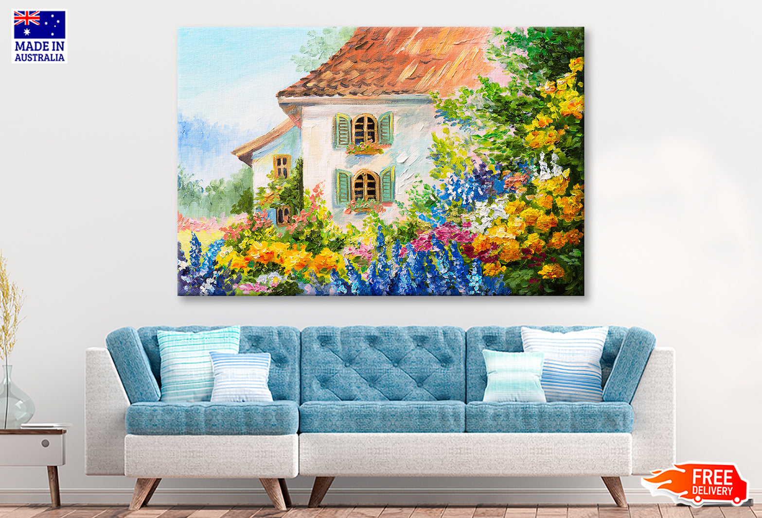 House In The Flower Garden Oil Painting Wall Art Limited Edition High Quality Print