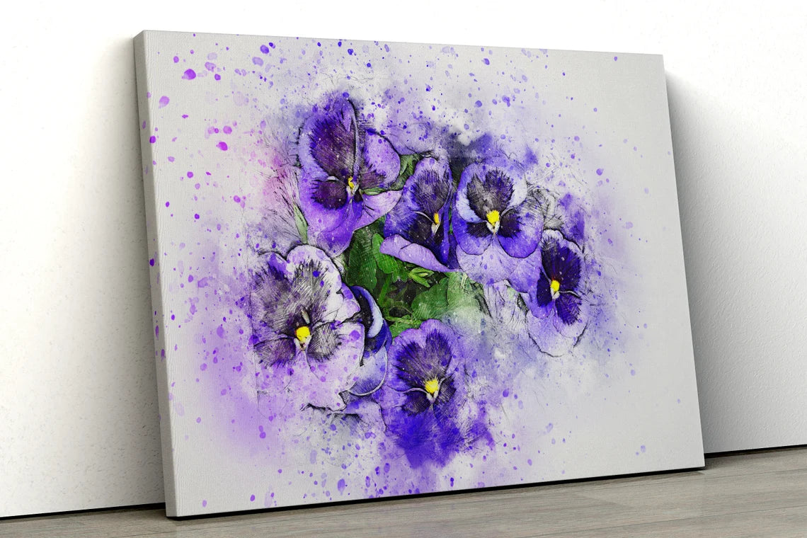 Purple Lily flower water color UV Direct Aluminum Print Australian Made Quality