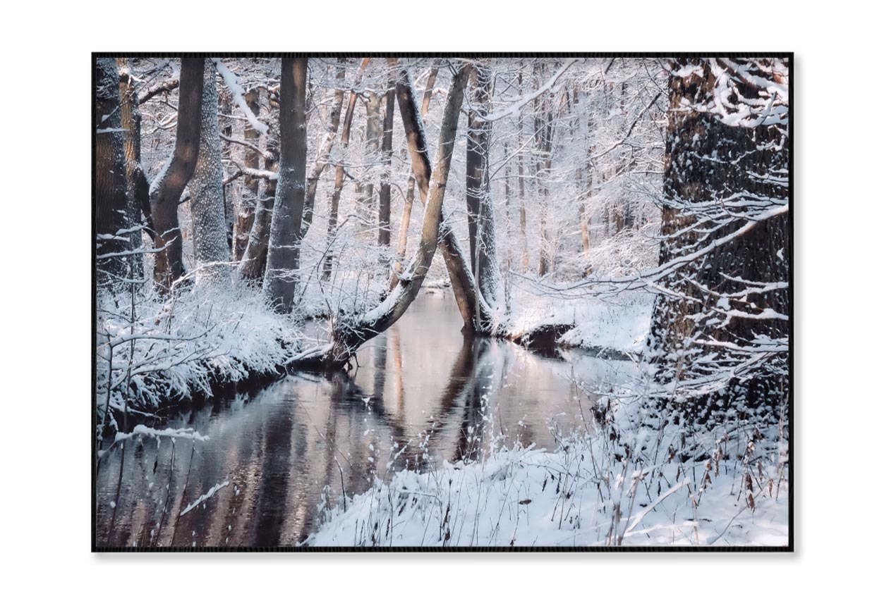 Beautiful Winter Landscape with The River Home Decor Premium Quality Poster Print Choose Your Sizes