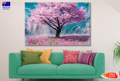 Pink Sakura Cherry Tree Watercolor Painting Wall Art Limited Edition High Quality Print